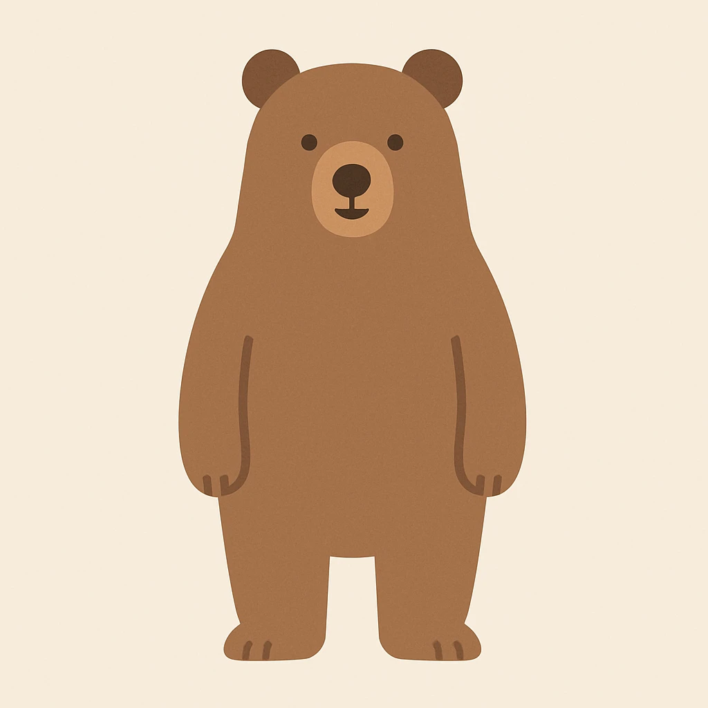 flat design style bear emoji
