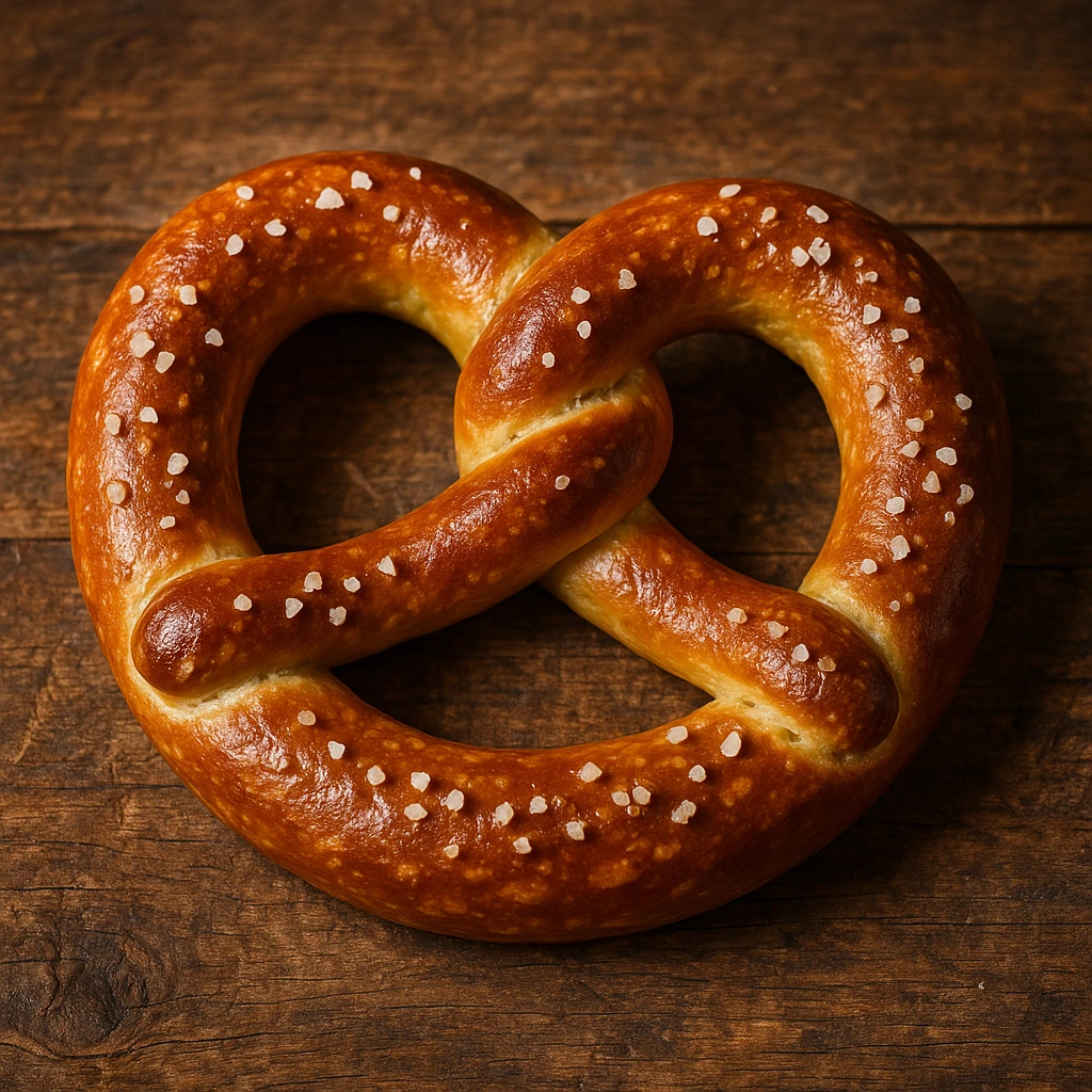 German pretzel, classic snack, detailed and appetizing emoji