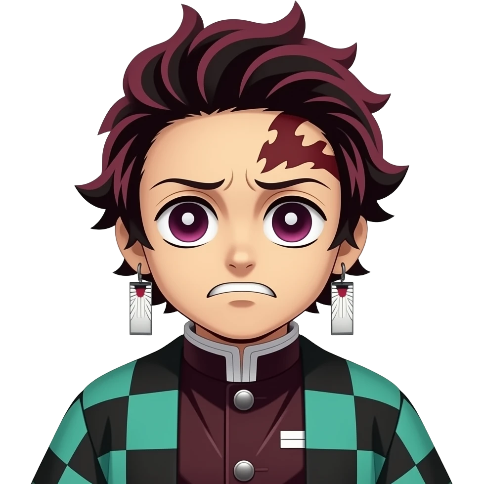 Crie um emoji demônio apatetado do tanjiru emoji