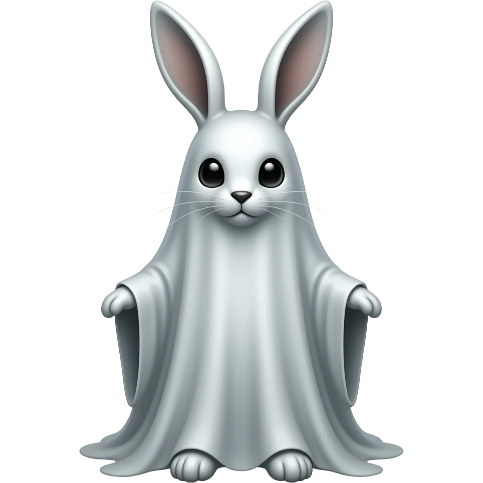 Ghost rabbit/ bunny gothic emoji