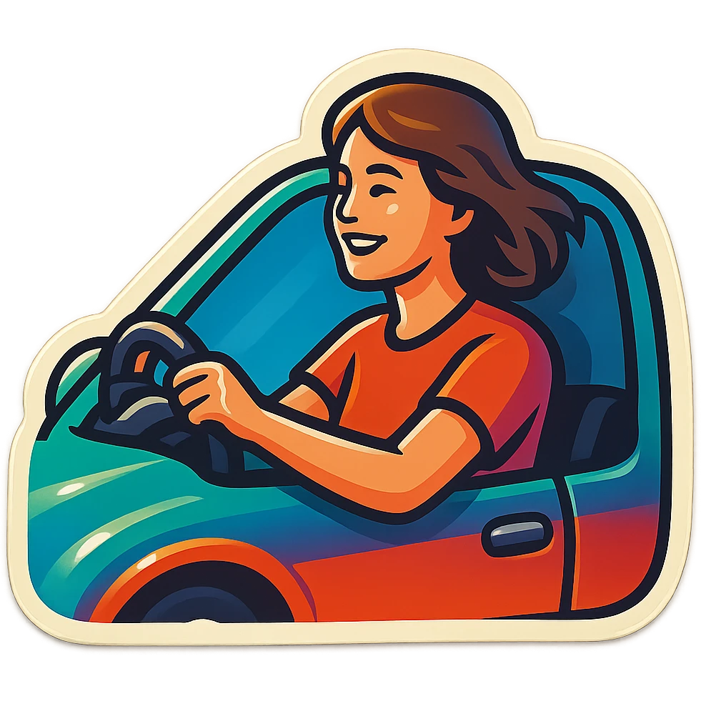 person driving a car emoji