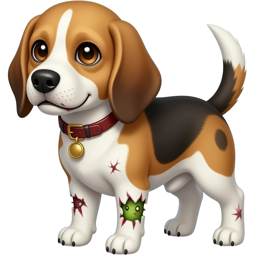 Cute Beagle turned zombie emoji