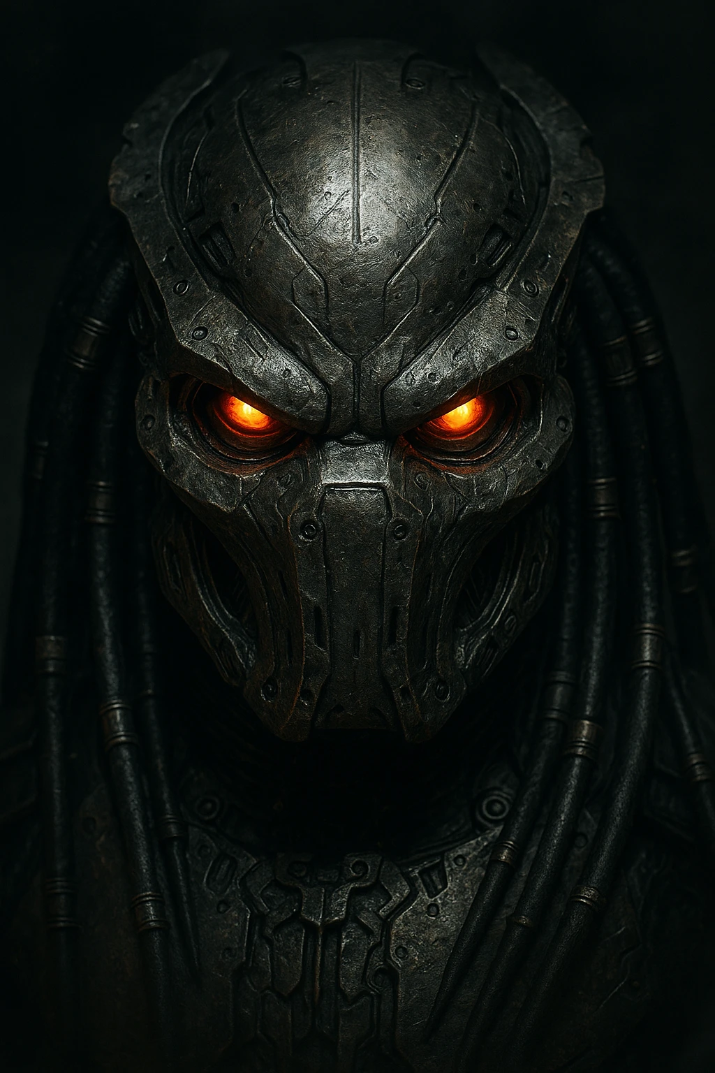 Yautja (Predator) mask with a fierce expression, detailed sci-fi design emoji