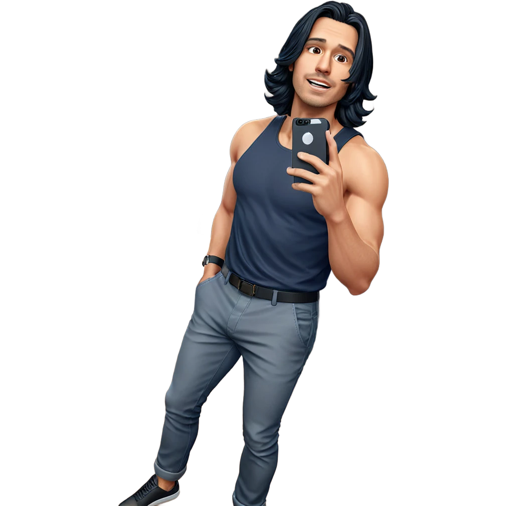 selfie of a stylish guy emoji