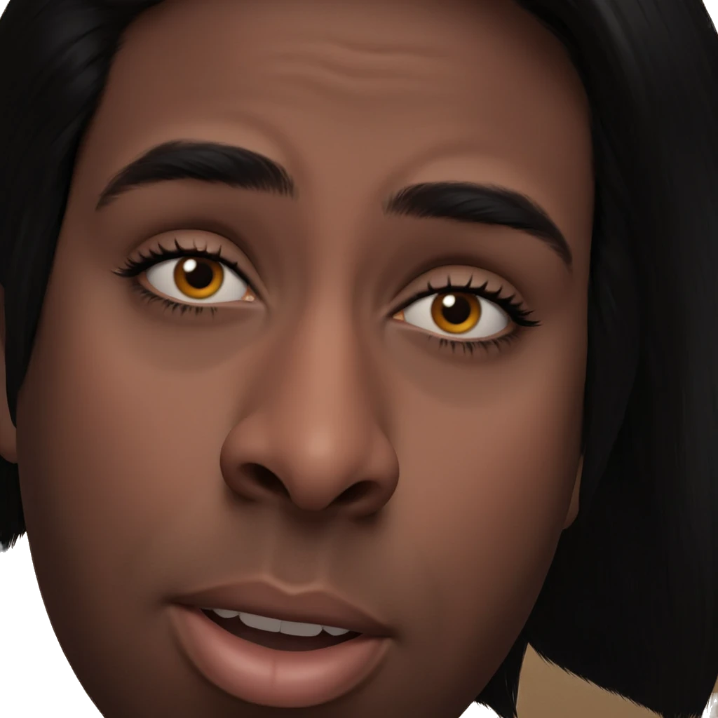 black haired girl portrait emoji