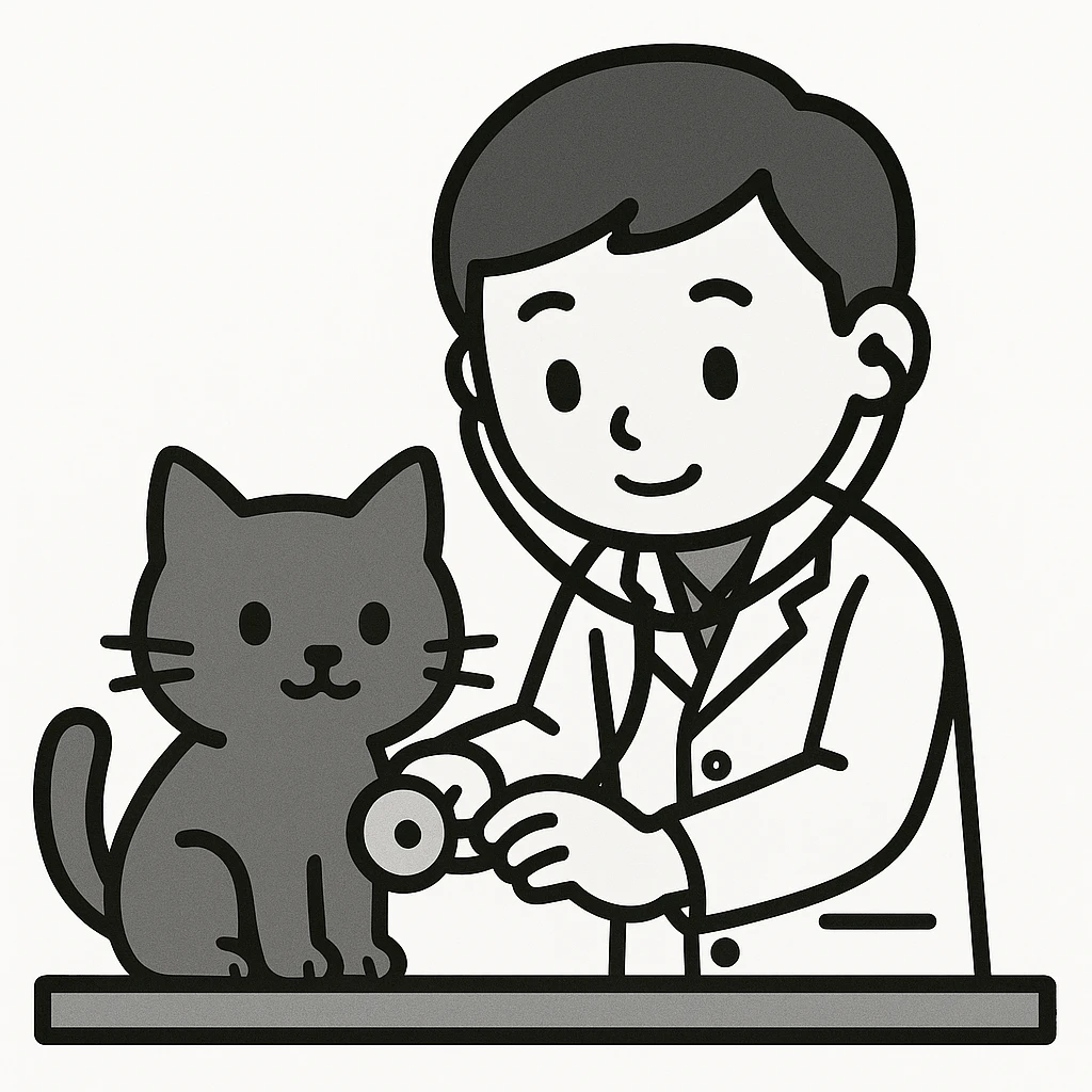 veterinarian examining a cat emoji