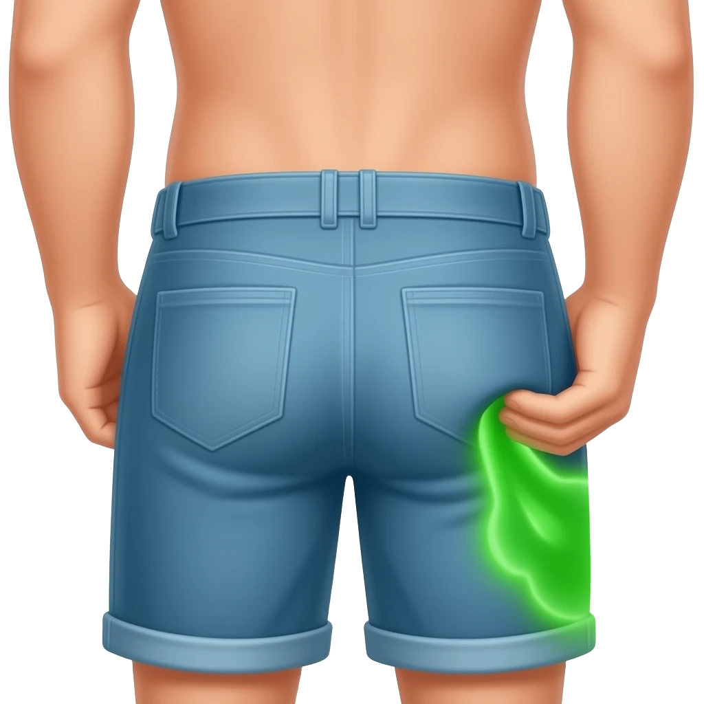Guy farting green gas out of his butt emoji
