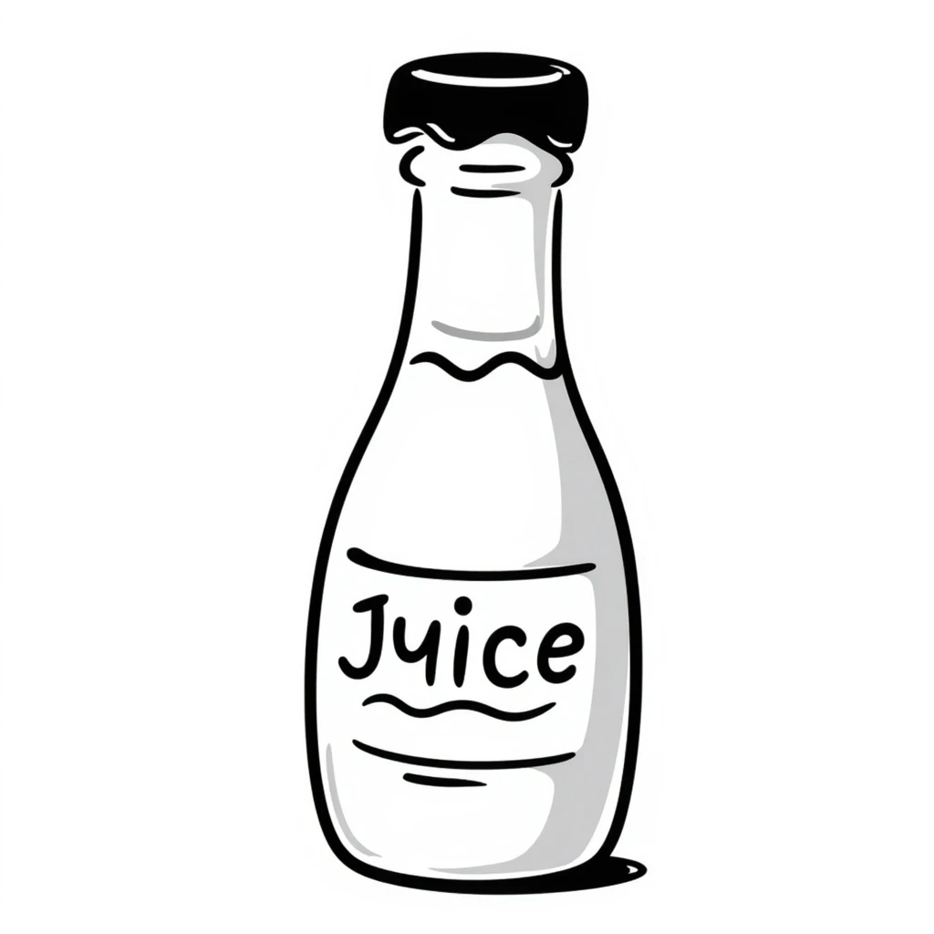 a juice bottle, hand-drawn doodle style emoji
