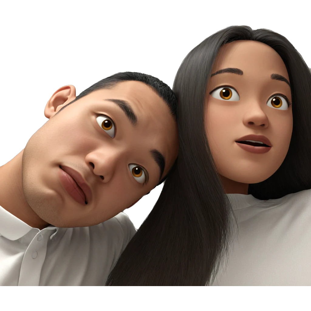 realistic portrait in white shirt emoji