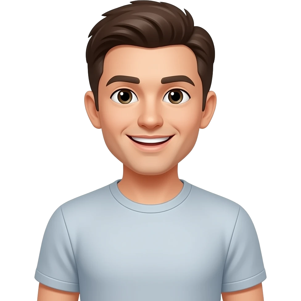 человек в рубахее улыбается emoji