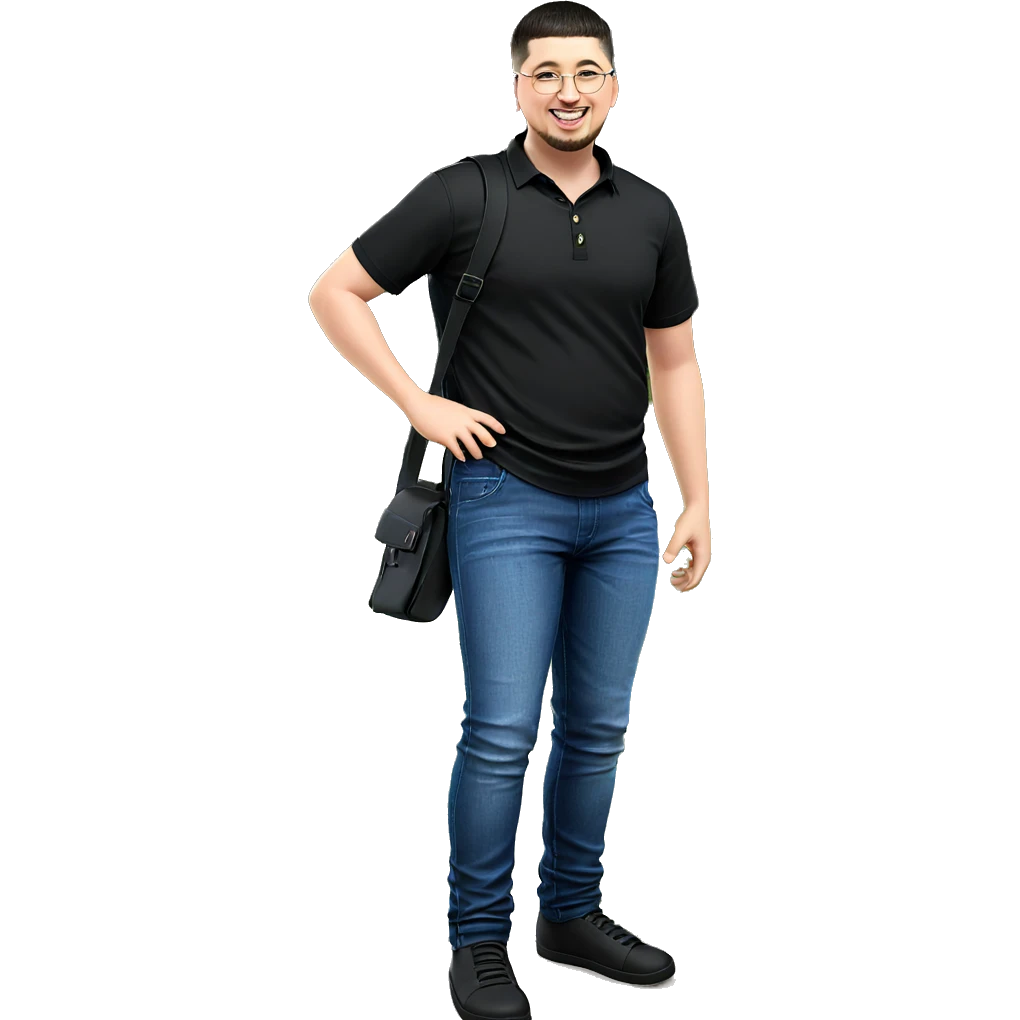 smiling boy in black shirt emoji
