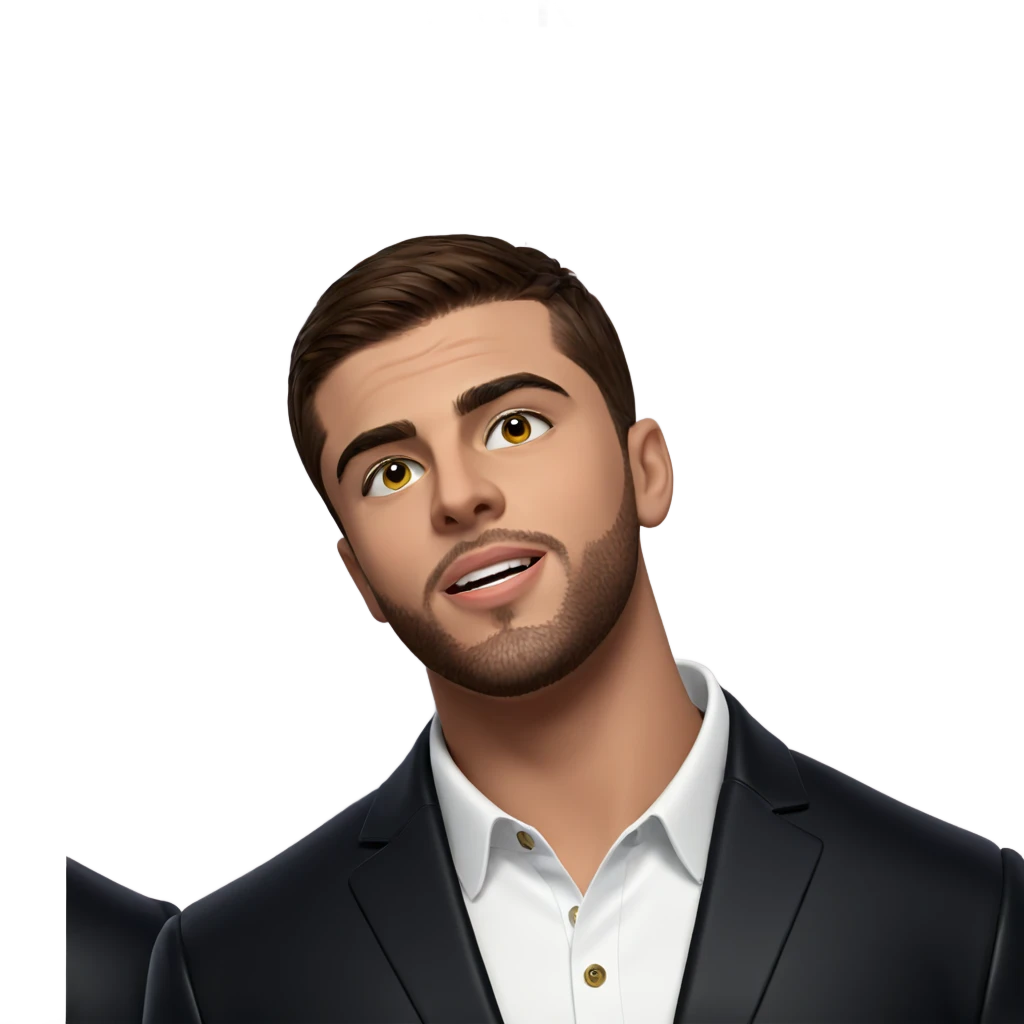 confident young man in jacket emoji