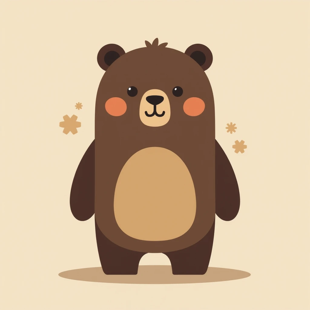 Flat design style bear emoji