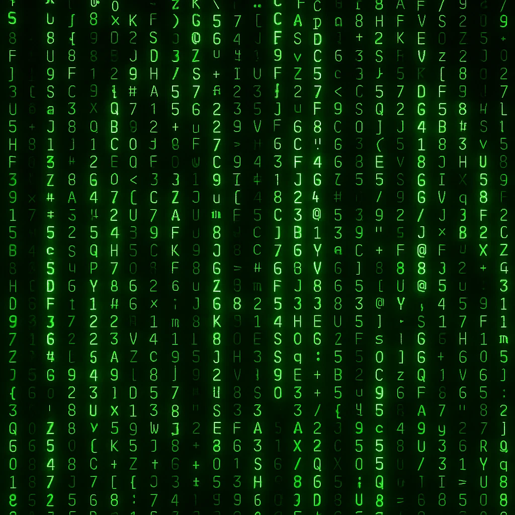 matrix code, neon green falling symbols, black background, techy, inspired by The Matrix emoji