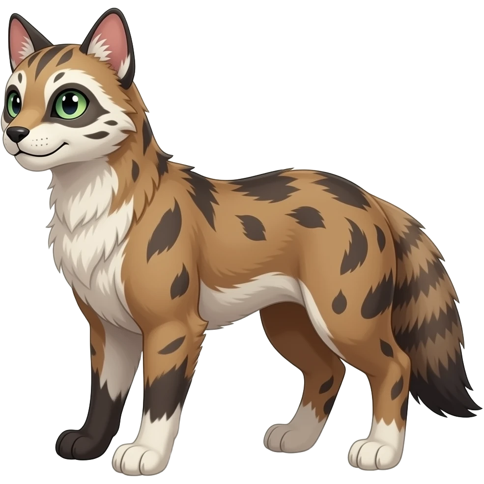 Digitigrade quadrupedal Randomly marked randomly colored Absol-Furret-Genet-Purrloin-Noibat-Liepard-Ferret-Tanuki-Ermine-hybrid emoji