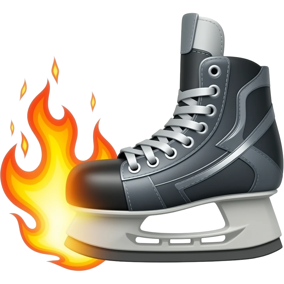 Hockey Skate with fire coming off emoji