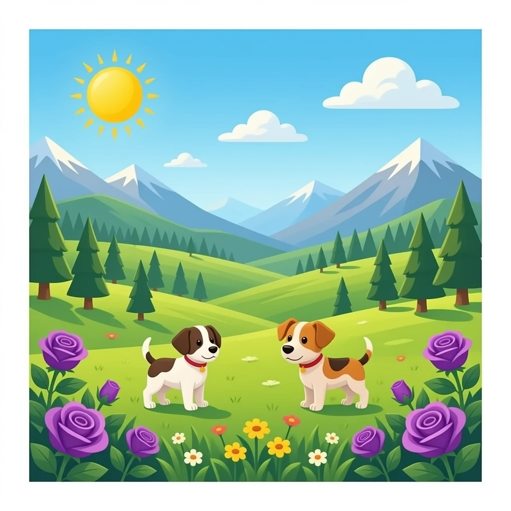 valley of thorns with purple roses and puppies emoji