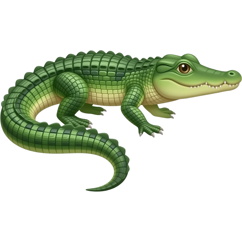 full body Crocodile emoji facing towords right side emoji