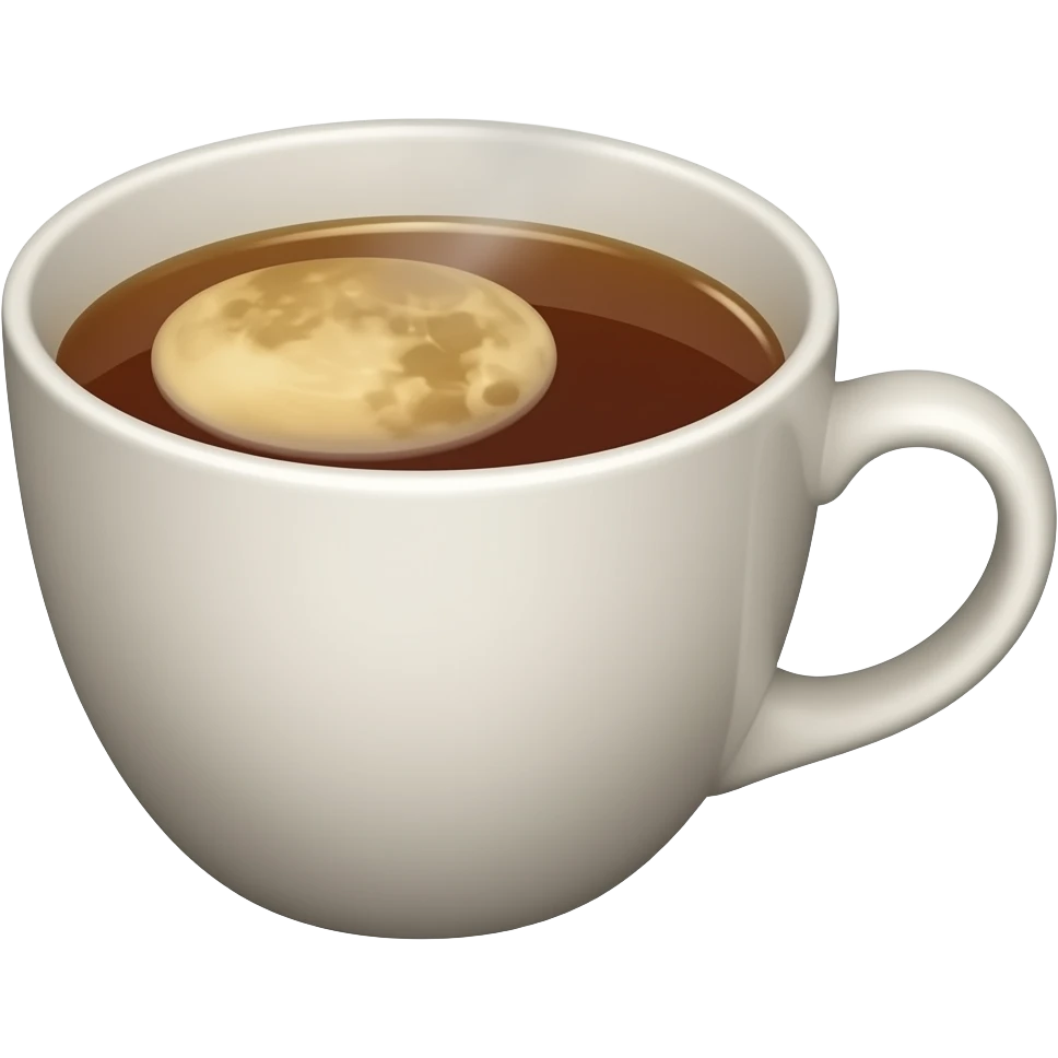 A cup of tea with a moon in the tea emoji
