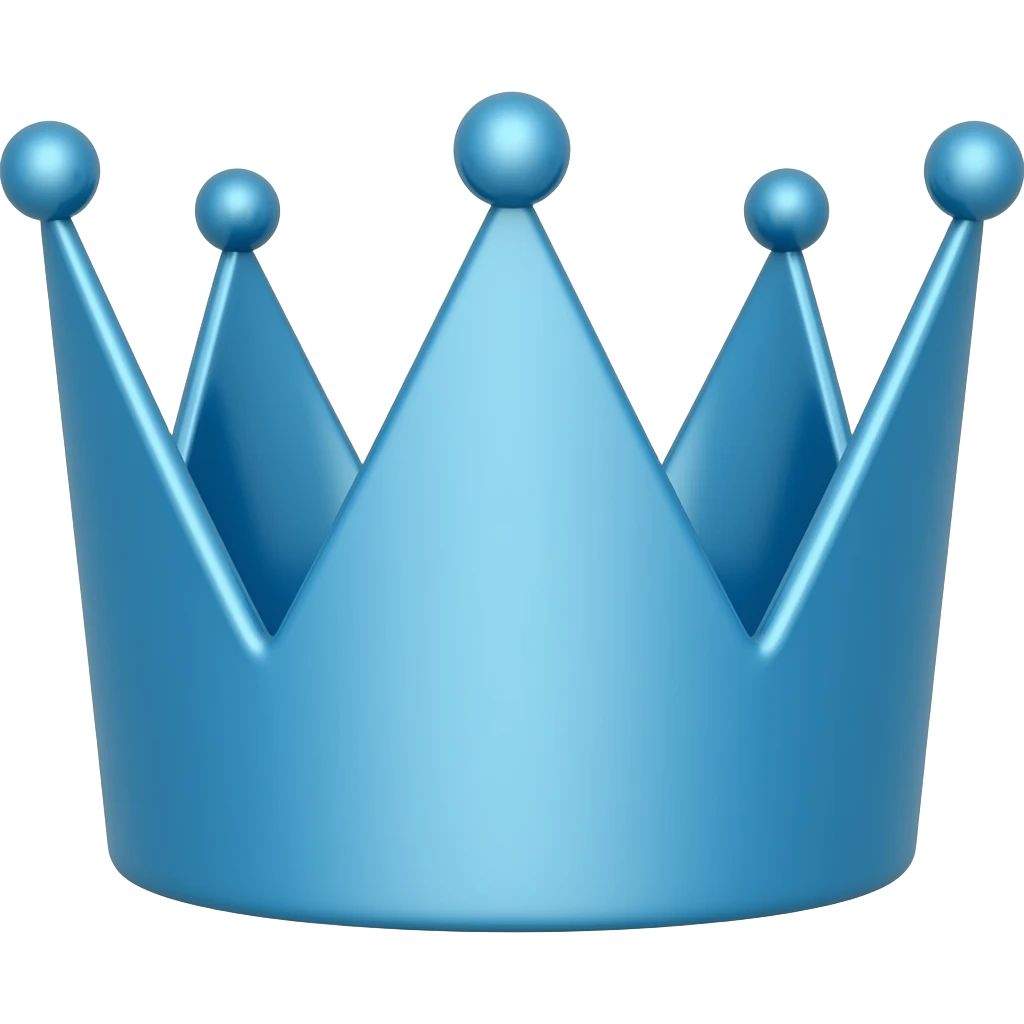 A blue crown emoji
