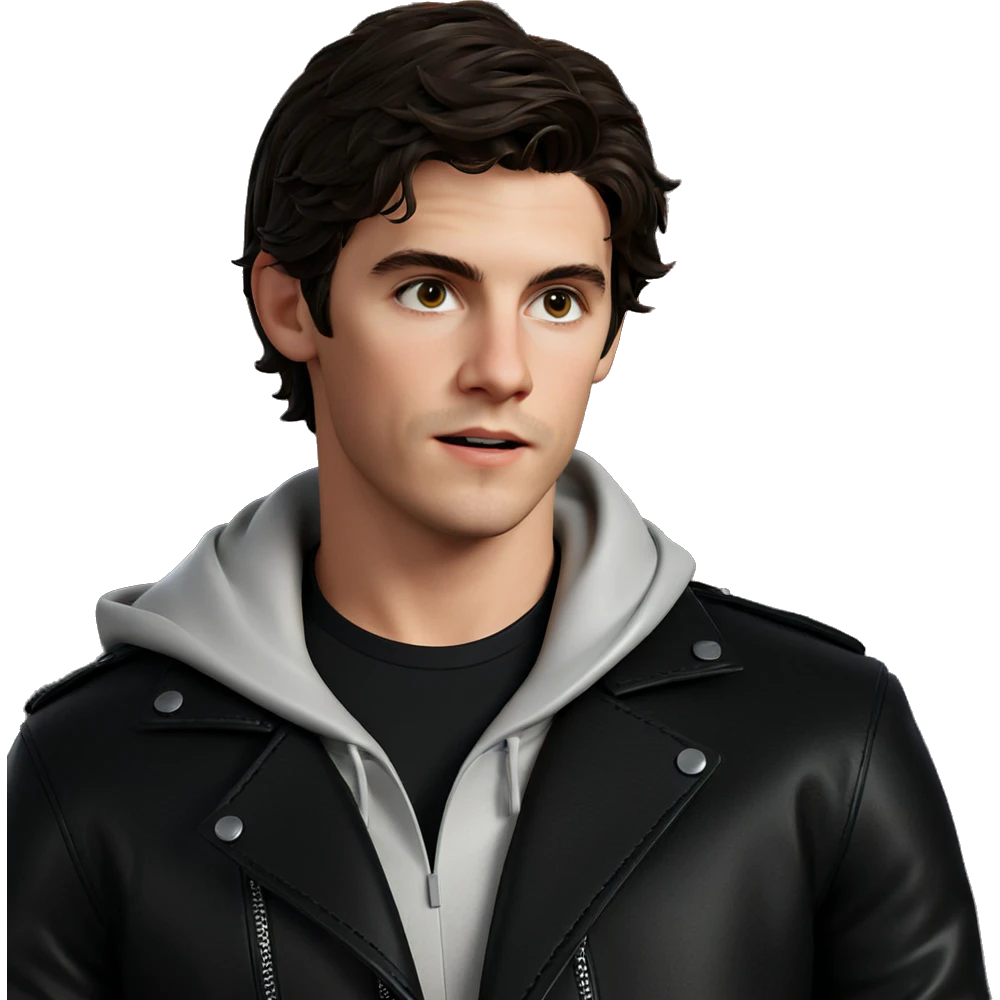 boy in black leather jacket emoji