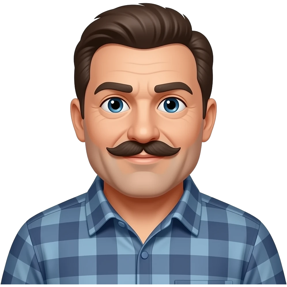 Older Fat Gay Daddy with moustache and Twink emoji