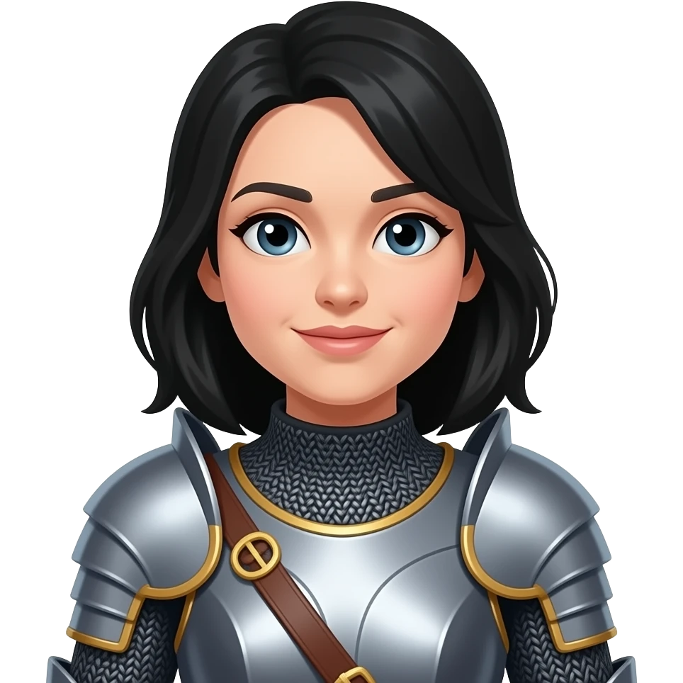 the female knight with black hair emoji