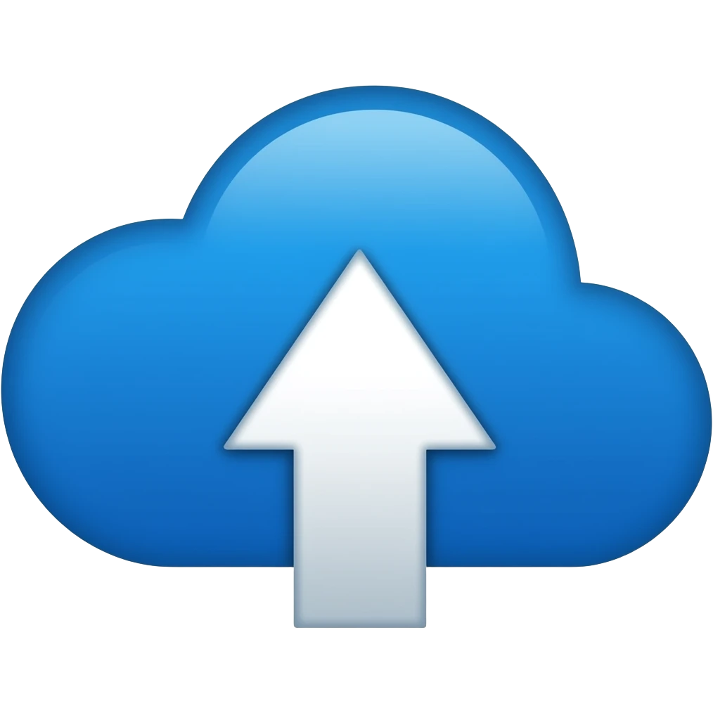 Create icon with onedrive cloud logo and an upload arrow, without a folder emoji