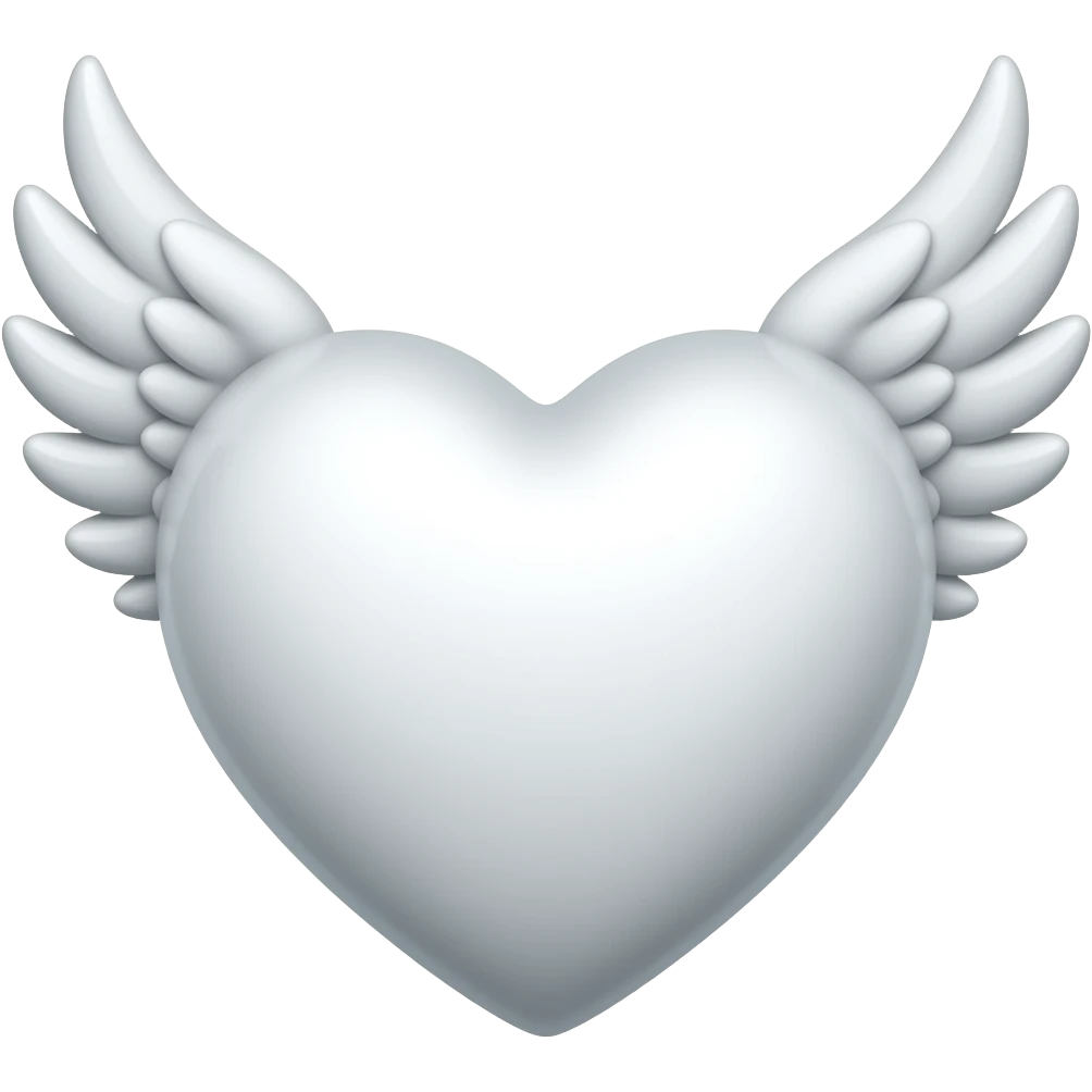 Corazon blanco con alas emoji