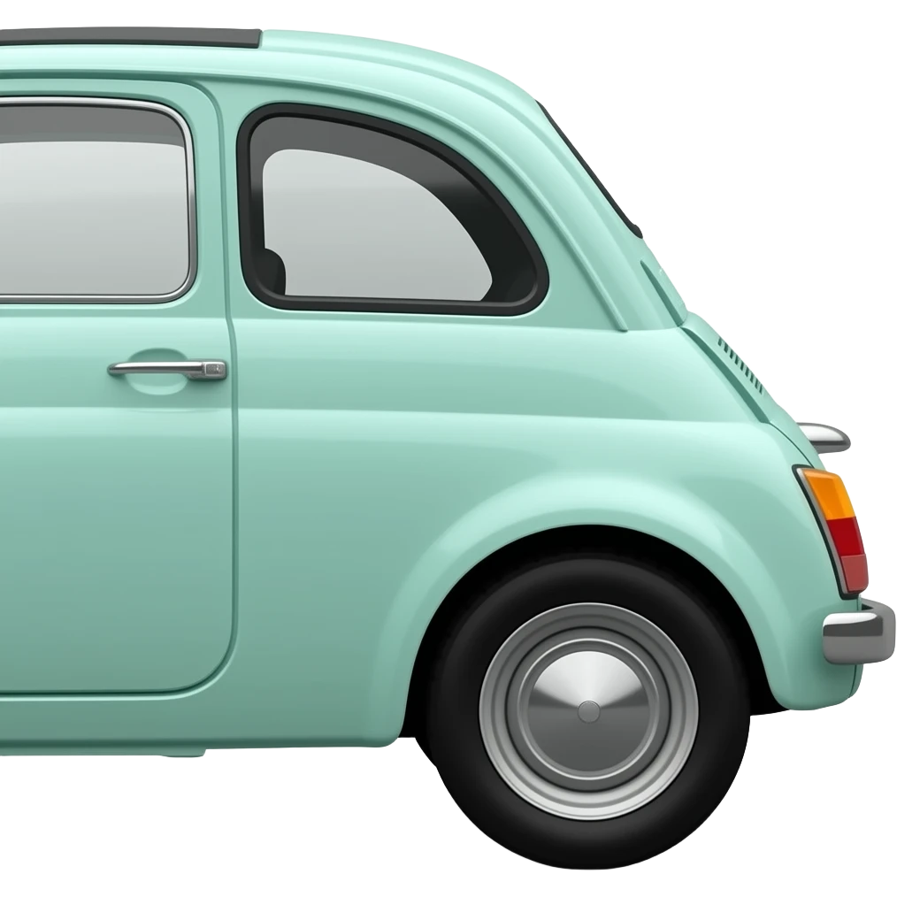 mint green fiat 500 twinair vintage side view emoji