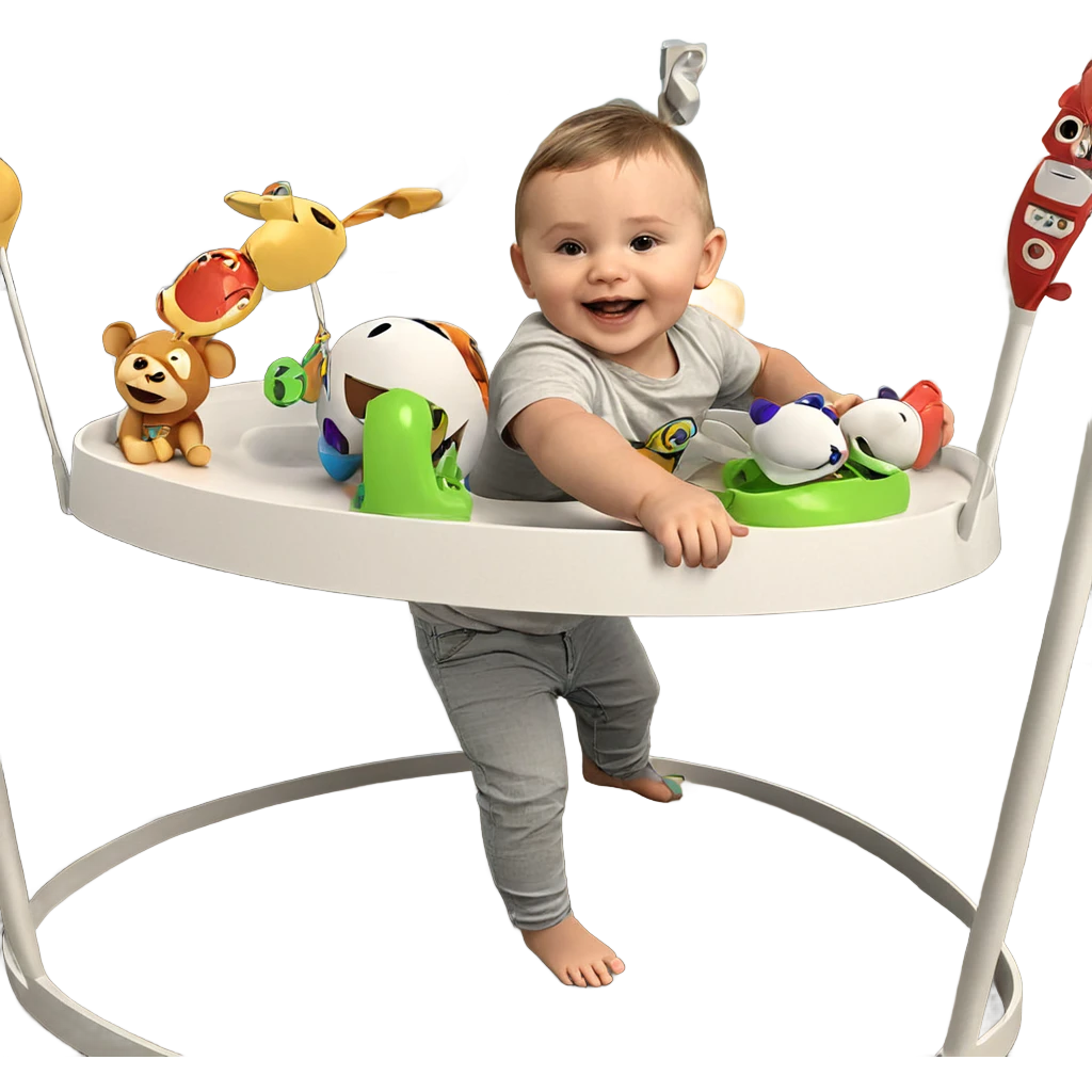 boy with toy and smile emoji