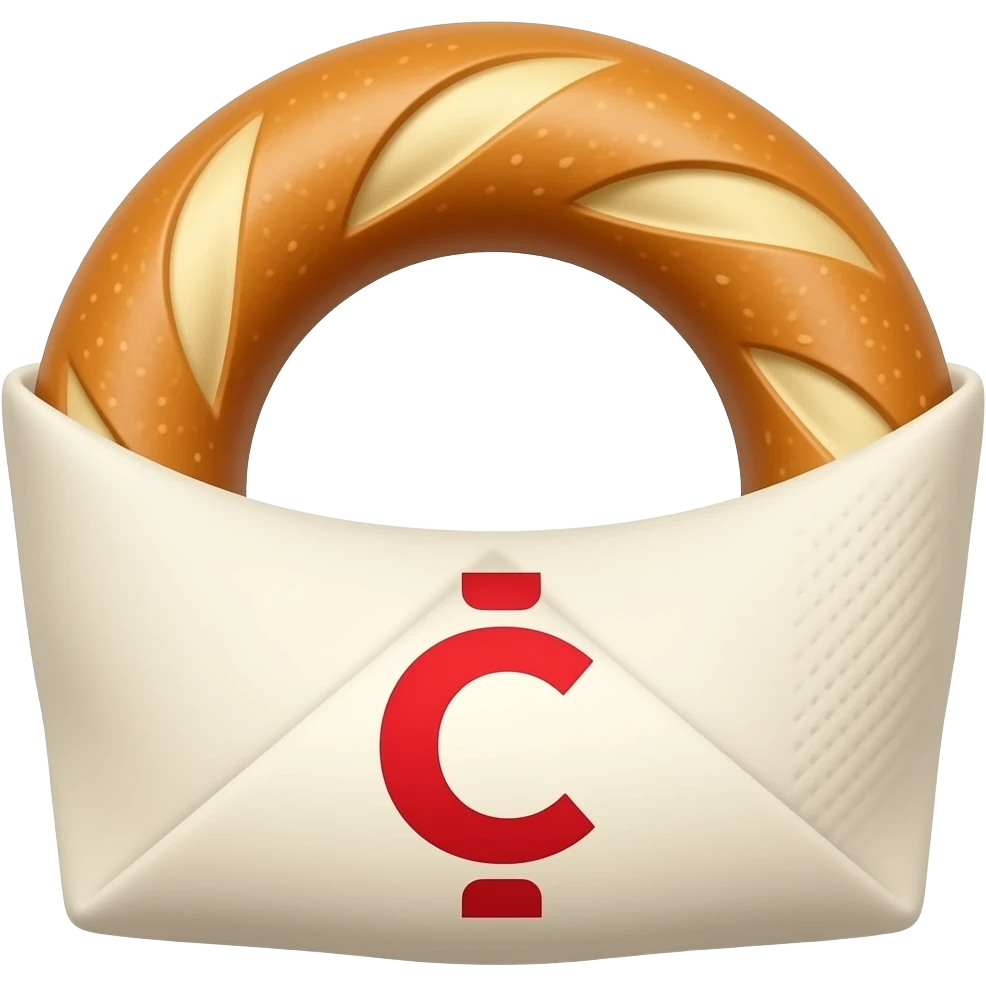 Bana bir tane simit oluşturur musun ama üstünde bir peçete olsun ve altında Ç harfi olsun emoji