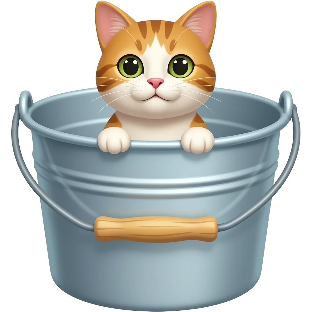 Cats in a big bucket emoji