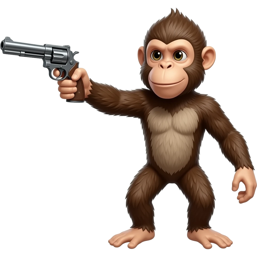 monkey holding a gun to his own head ready to shoot emoji