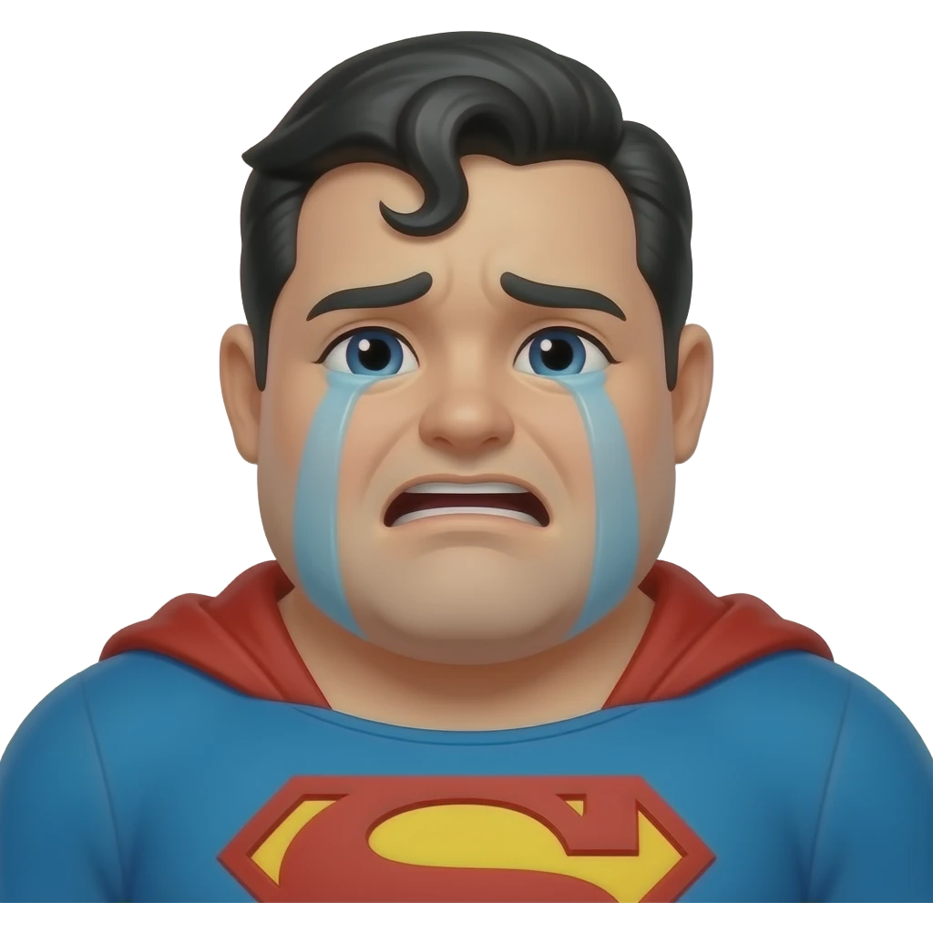 Fat superman crying emoji
