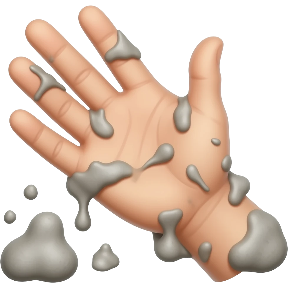 semento siendo clocado en ladrillo sin la mano emoji