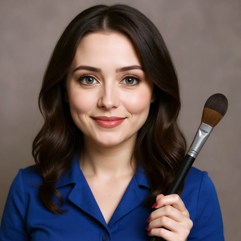 turn this emoji of Kat Dennings into a realistic photo emoji