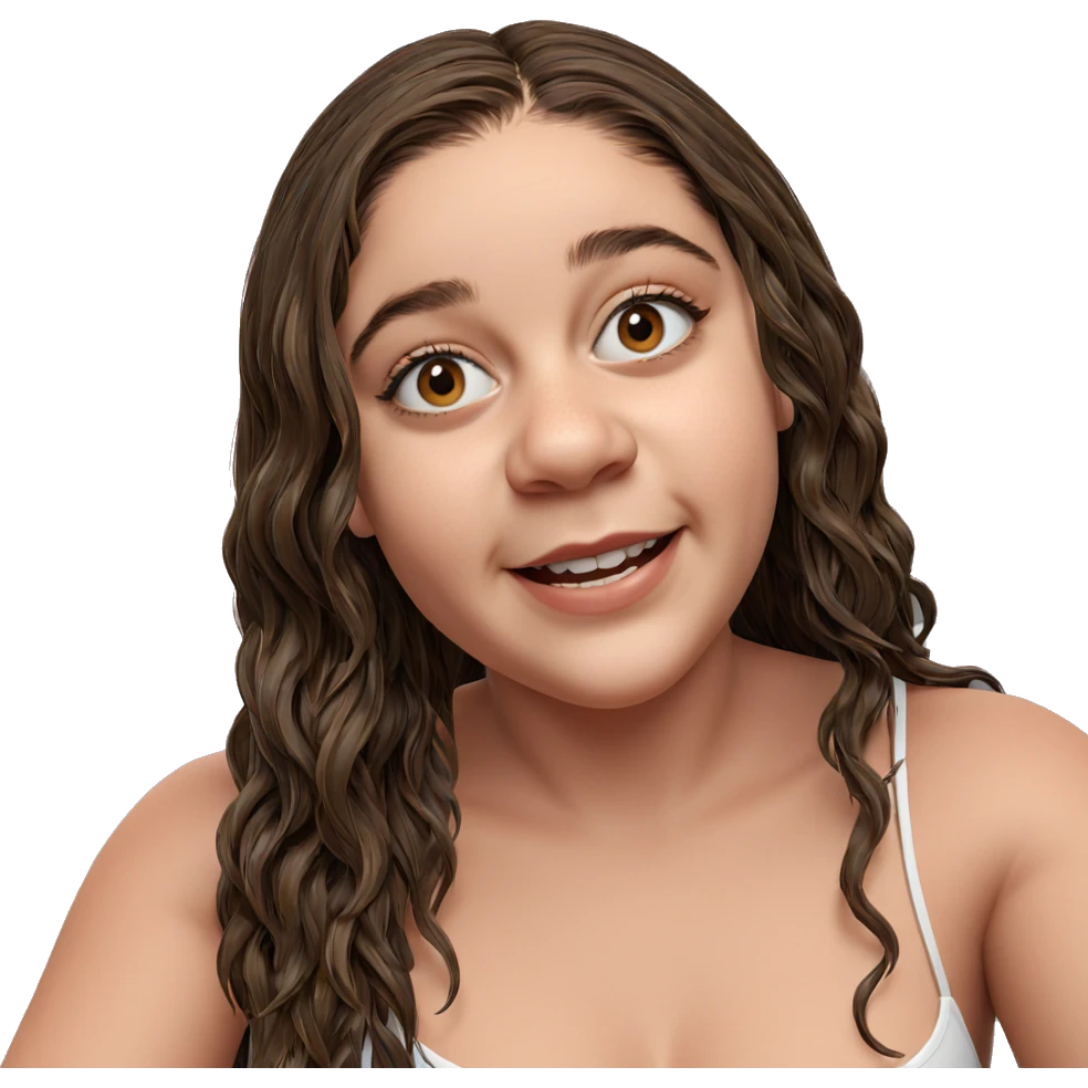 smiling girl with brown hair emoji