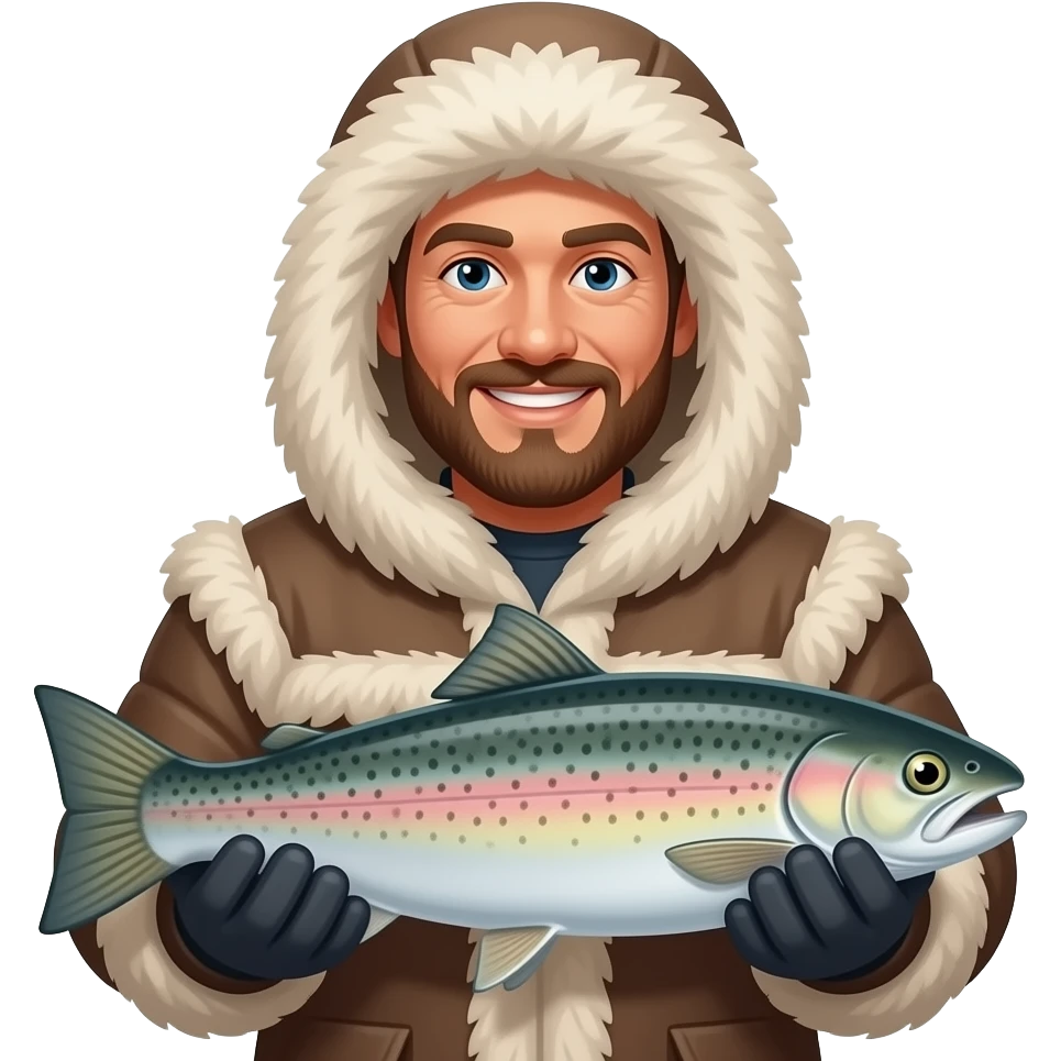 Arctic human with fish emoji