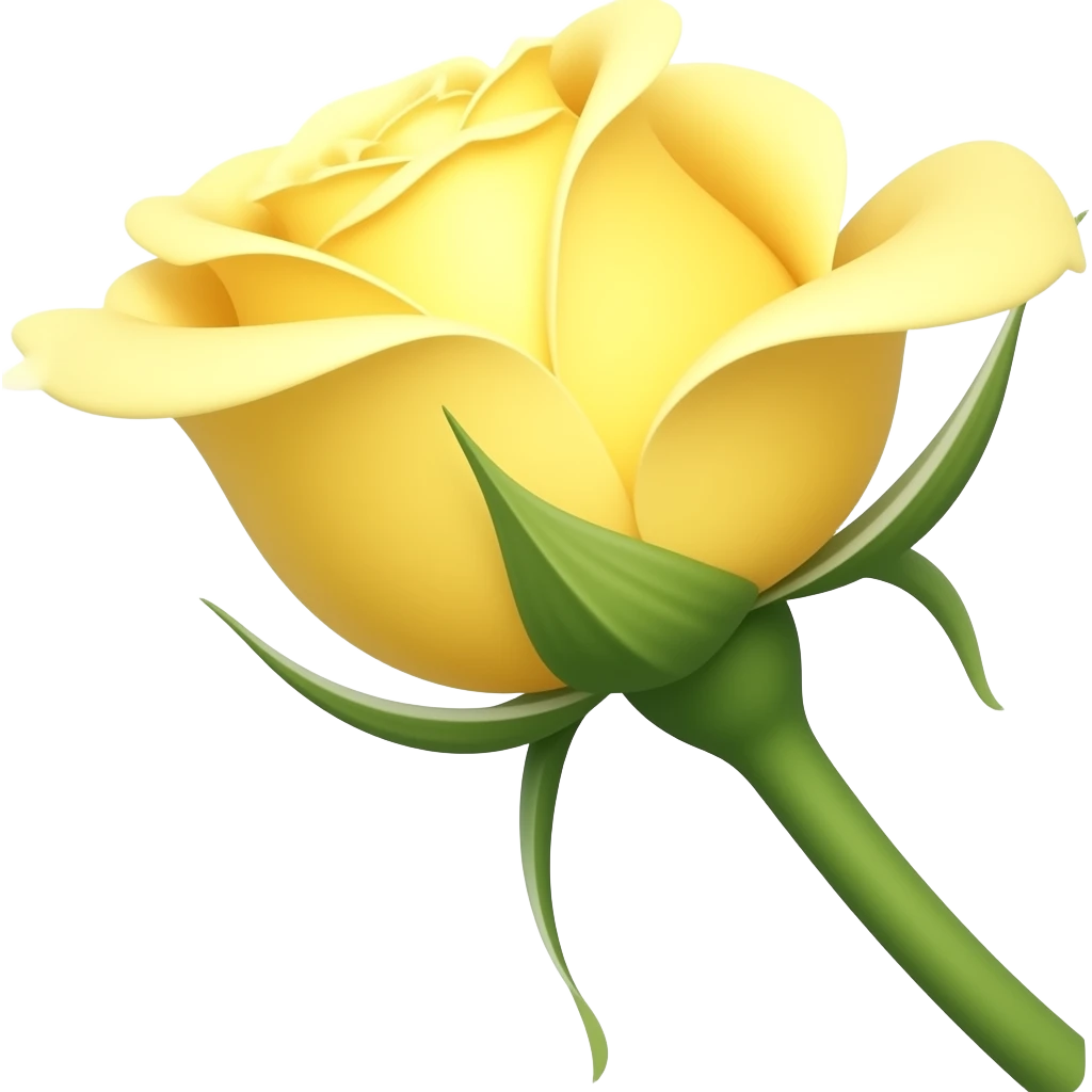 Yellow rose not bloomed with the stem emoji