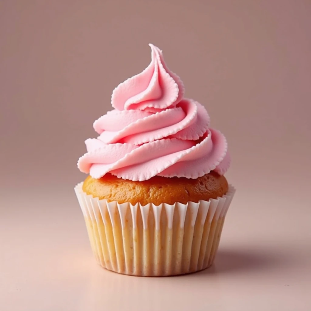 Cupcake with pink icing emoji