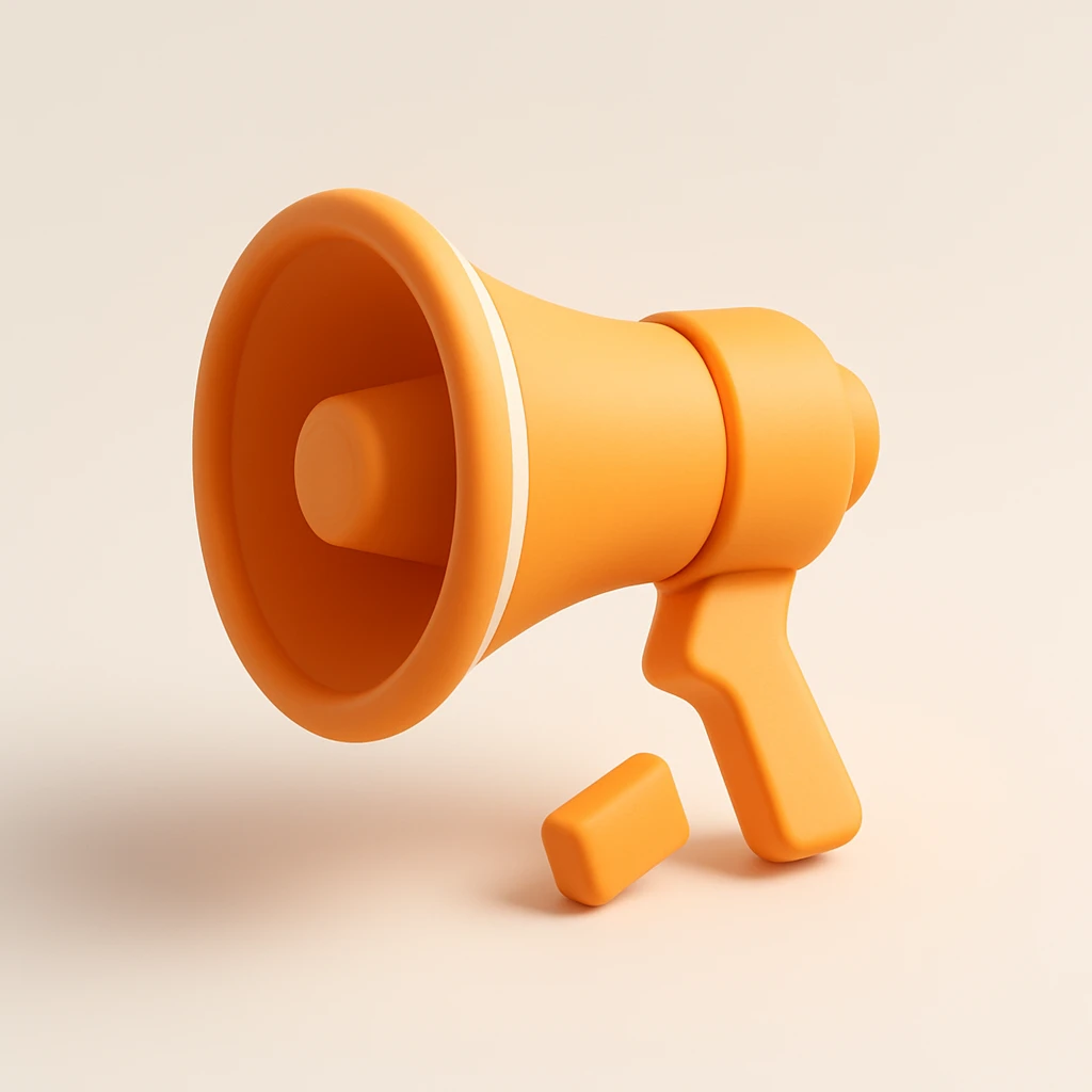 a megaphone with a snapped handle and no sound coming out emoji