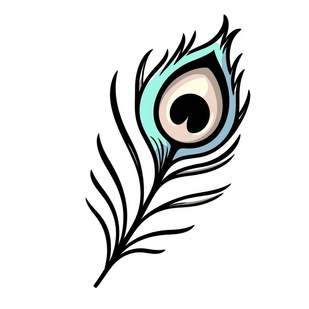 Iridescent peacock feather with beautiful rainbow eye pattern emoji