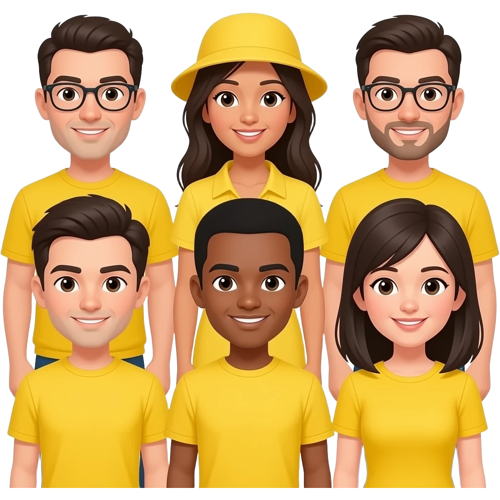 vibrant yellow clothes characters emoji