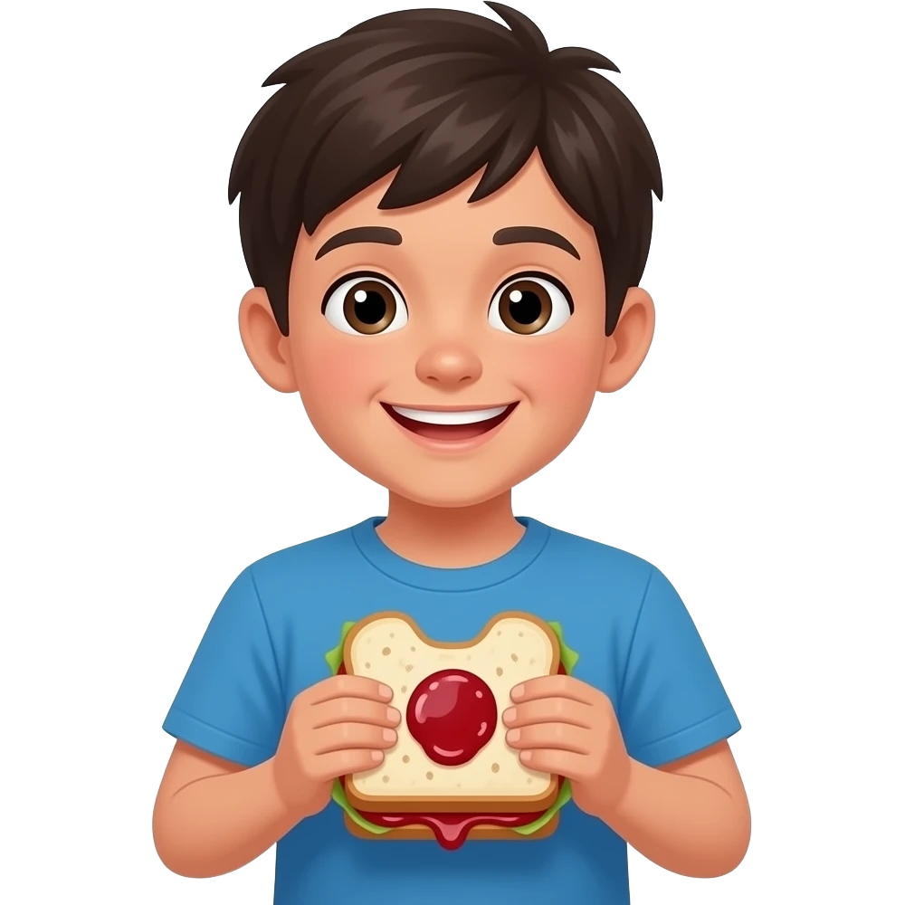 kid holding sandwich emoji