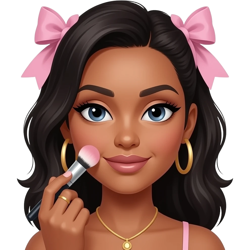 Diva baddie with beauty change her skin tone emoji