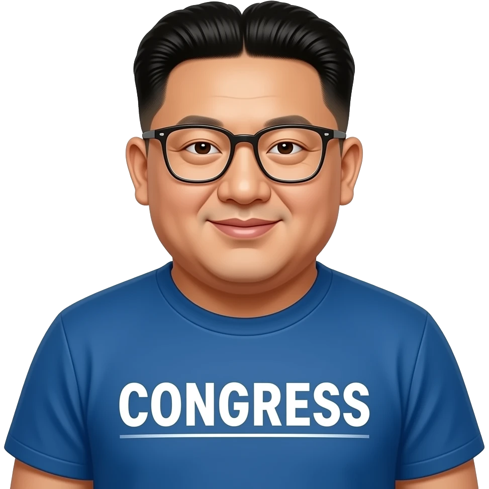 Kin Jong un wearing Congress tshirt emoji
