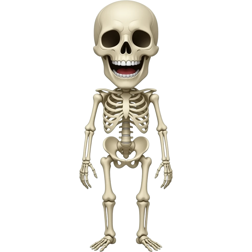 Generate an image of a  uncontrollable laughing  skeleton emoji