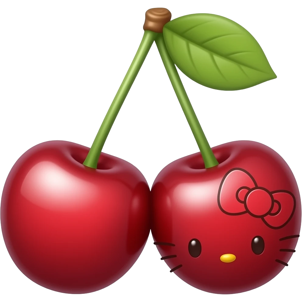 Hello Kitty with cherries emoji