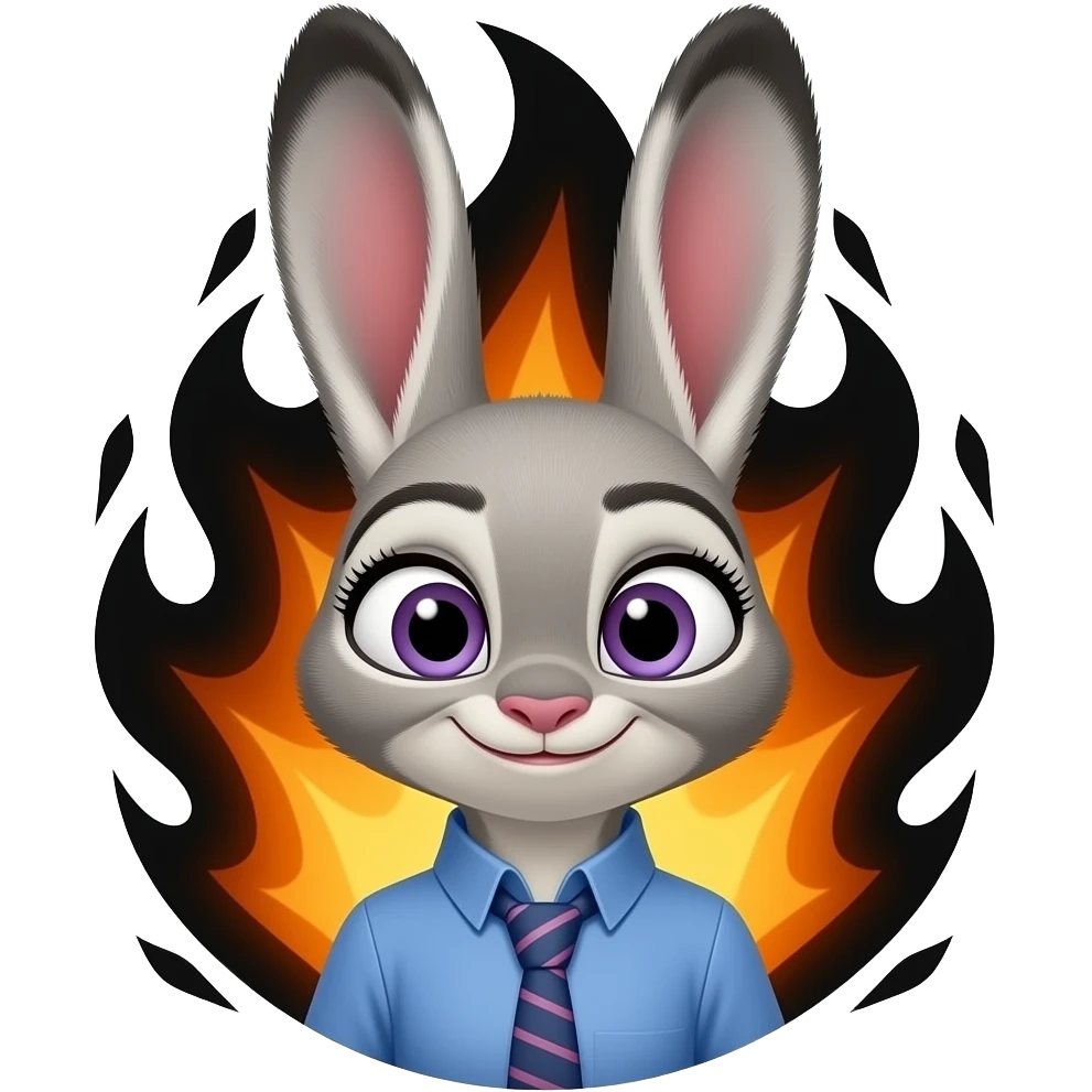 Judy Hopps MALIGNO FOGO BRANCO emoji